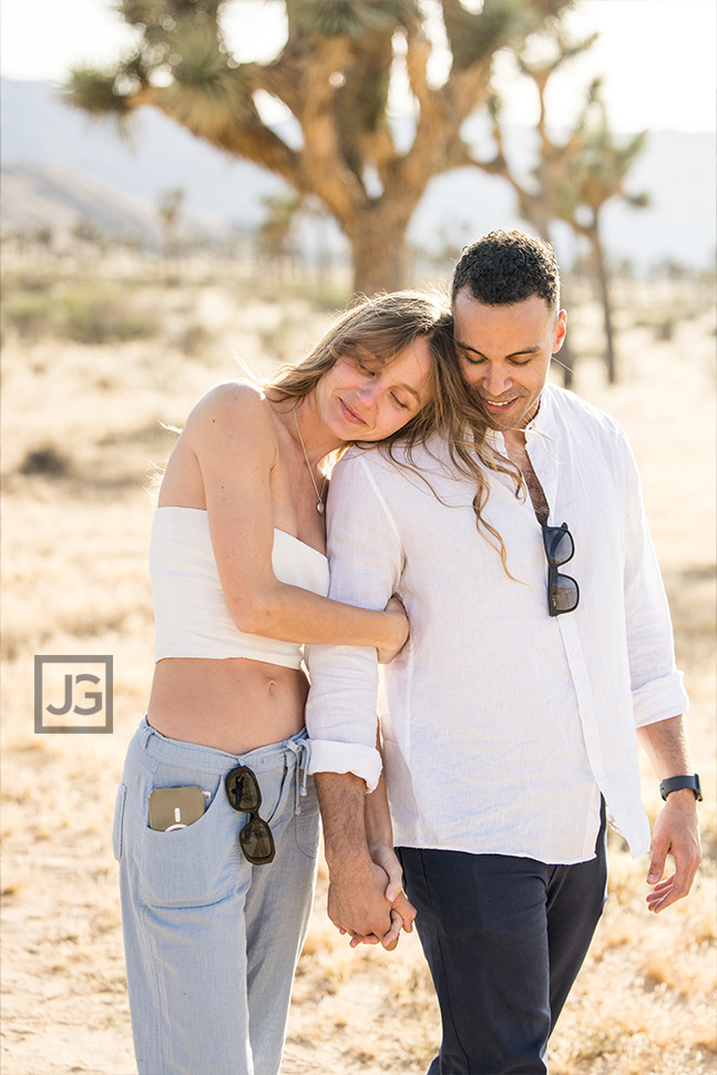 Candid hug after proposal