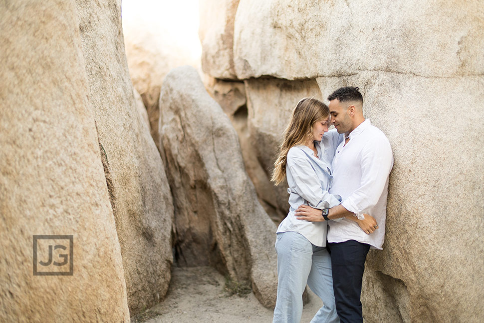 Engagement photography with Joshua Tree Rocks