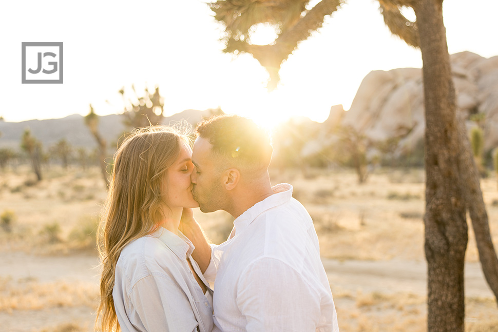 Kissing at sunset