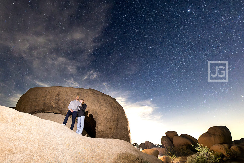 Rocks at night in Joshua Tree