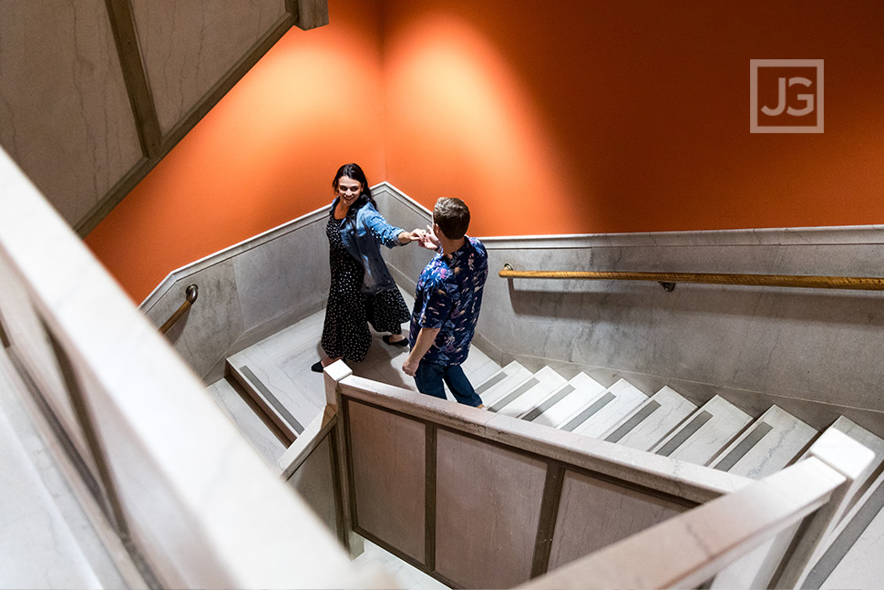 Engagement Photo in a Stairwell