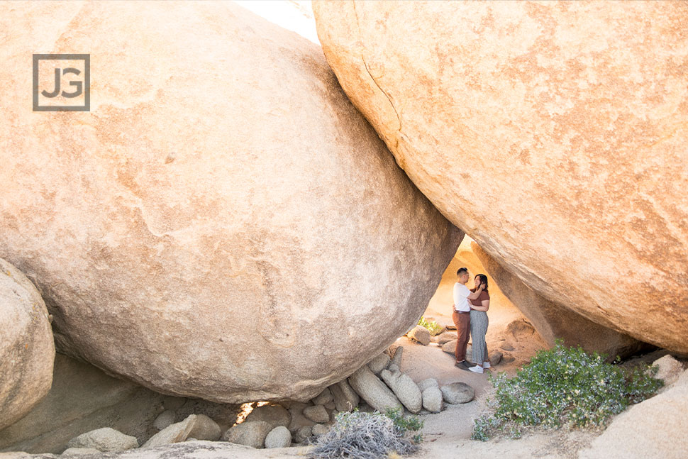 Joshua Tree Rocks Engagement