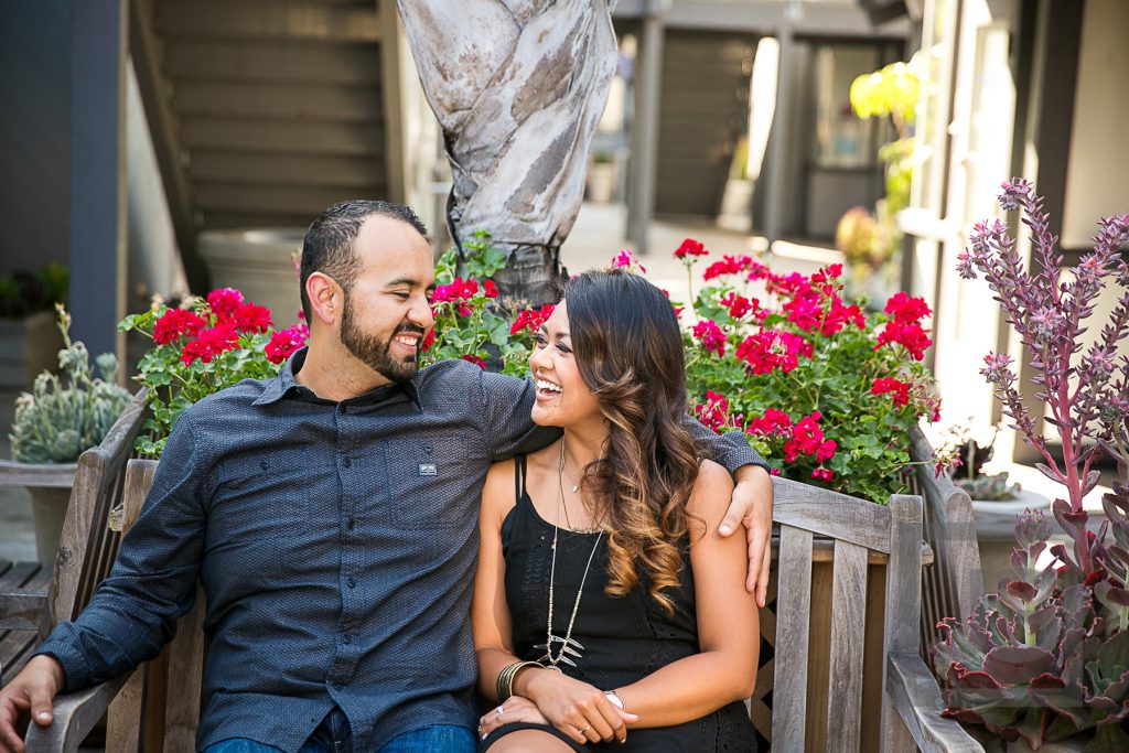 downtown Laguna Beach engagement photo