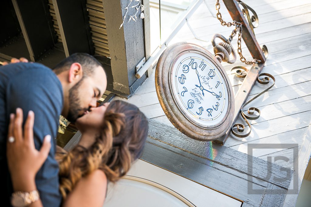 downtown Laguna Beach engagement photo