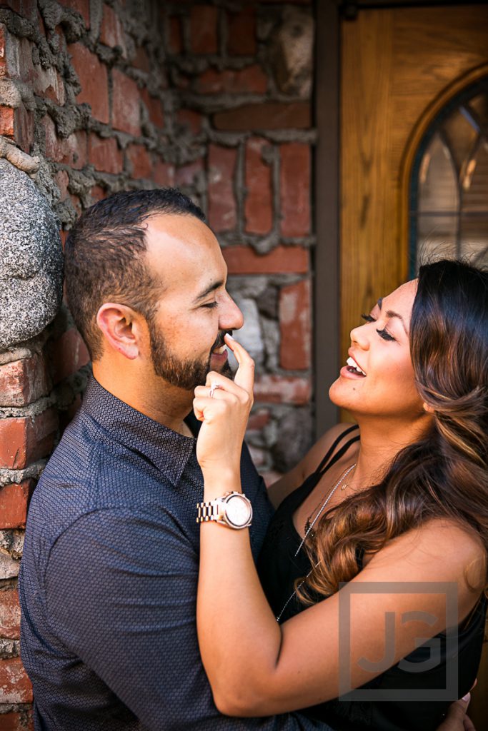 downtown Laguna Beach engagement photo