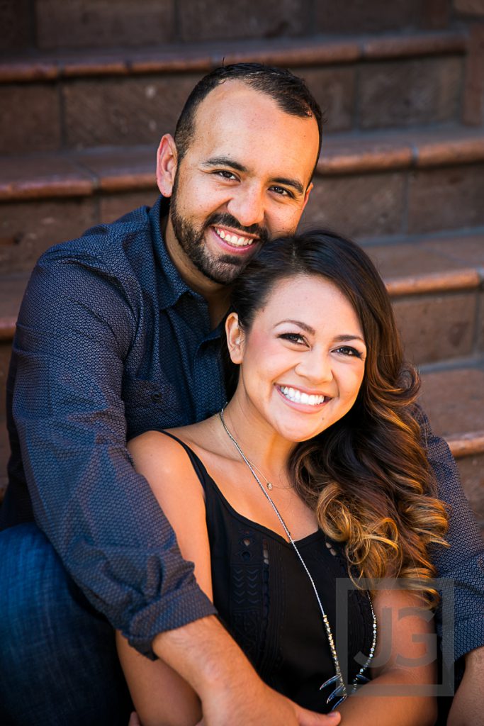 downtown Laguna Beach engagement photo