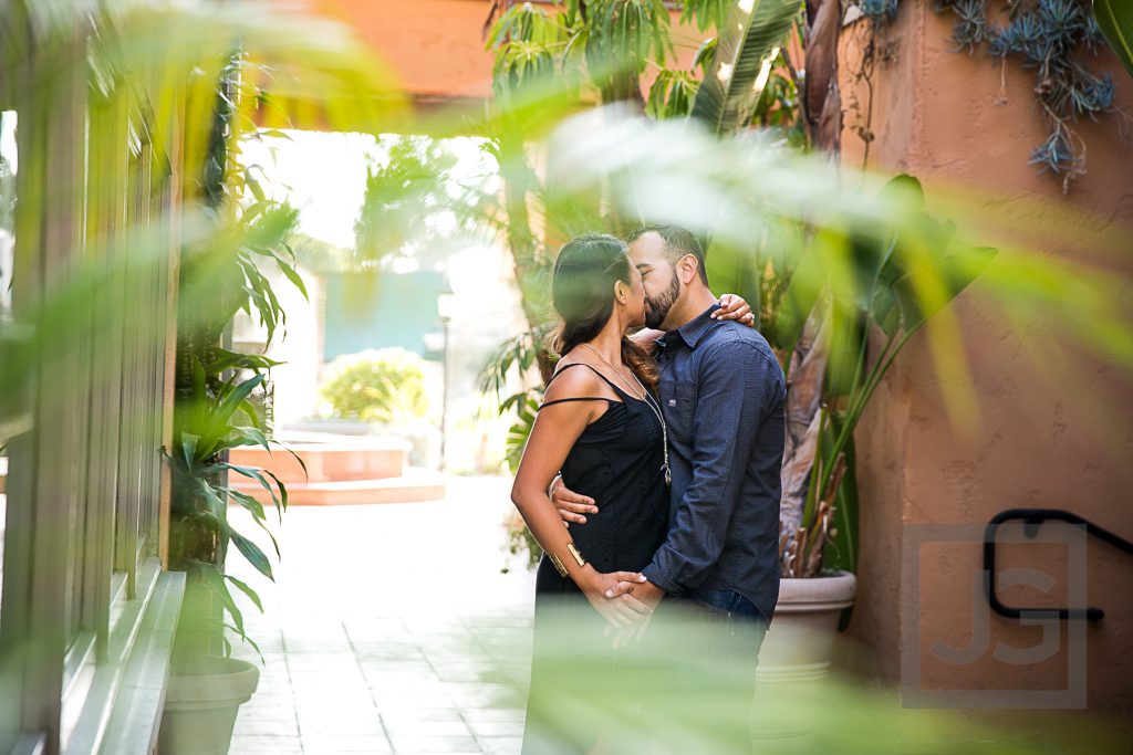 downtown Laguna Beach engagement photo