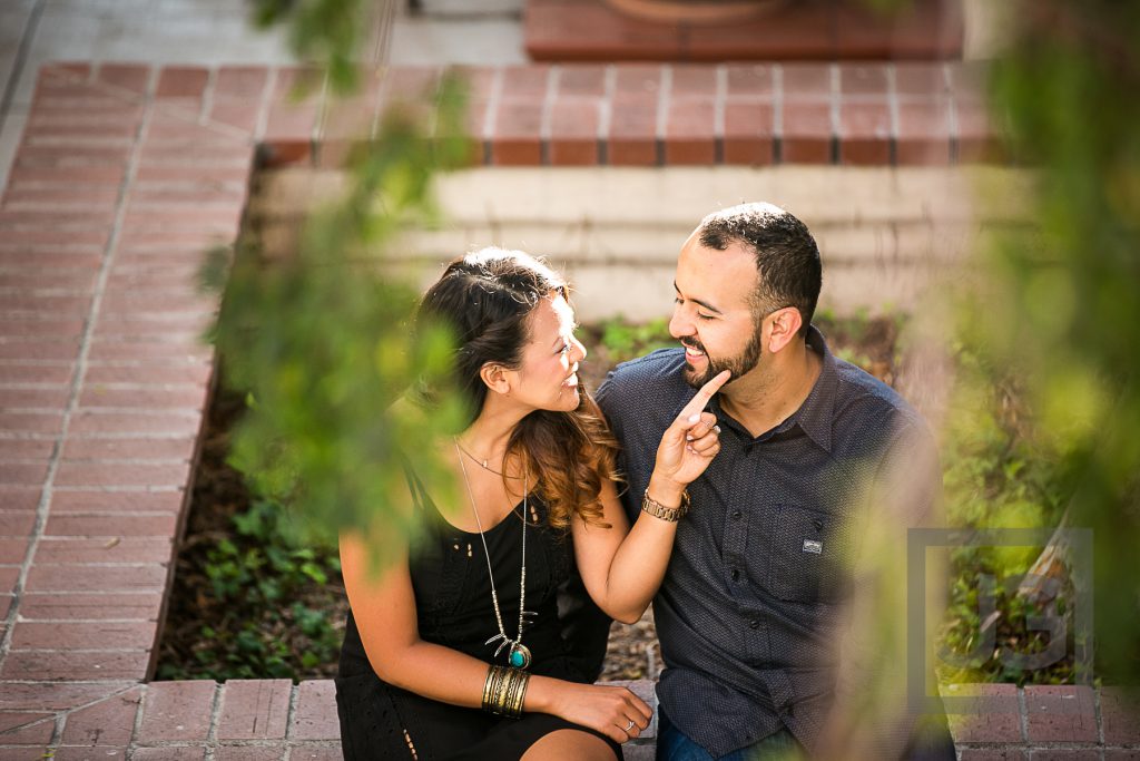 downtown Laguna Beach engagement photo