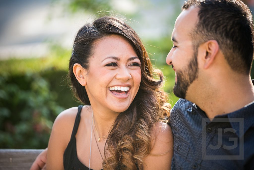 downtown Laguna Beach engagement photo