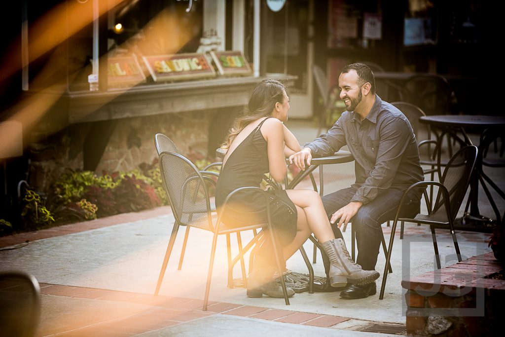 downtown Laguna Beach engagement photo