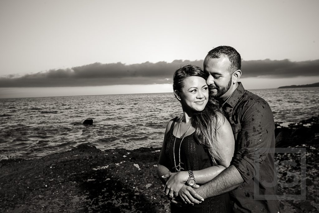 Laguna Beach Engagement Photo with wave