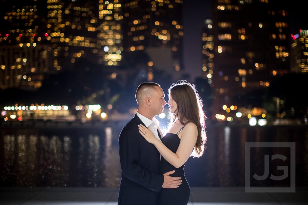 Downtown LA Skyline Engagement Photography