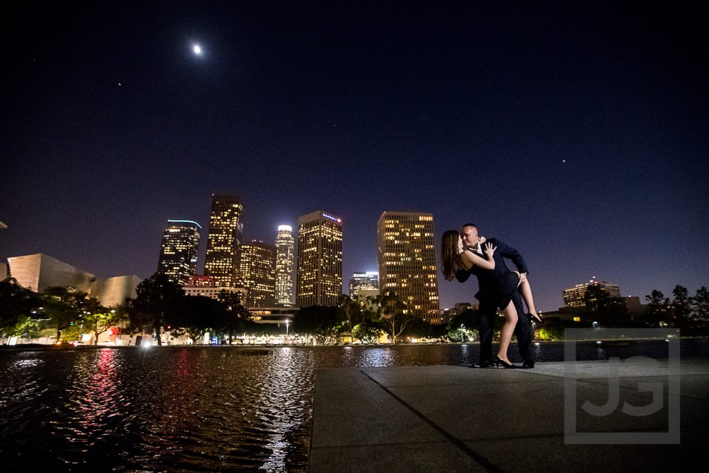 Downtown LA Skyline Engagement Photography