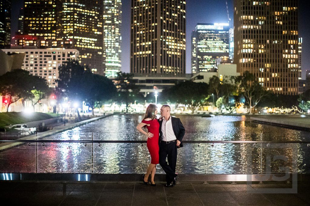 Downtown LA Skyline Engagement Photography