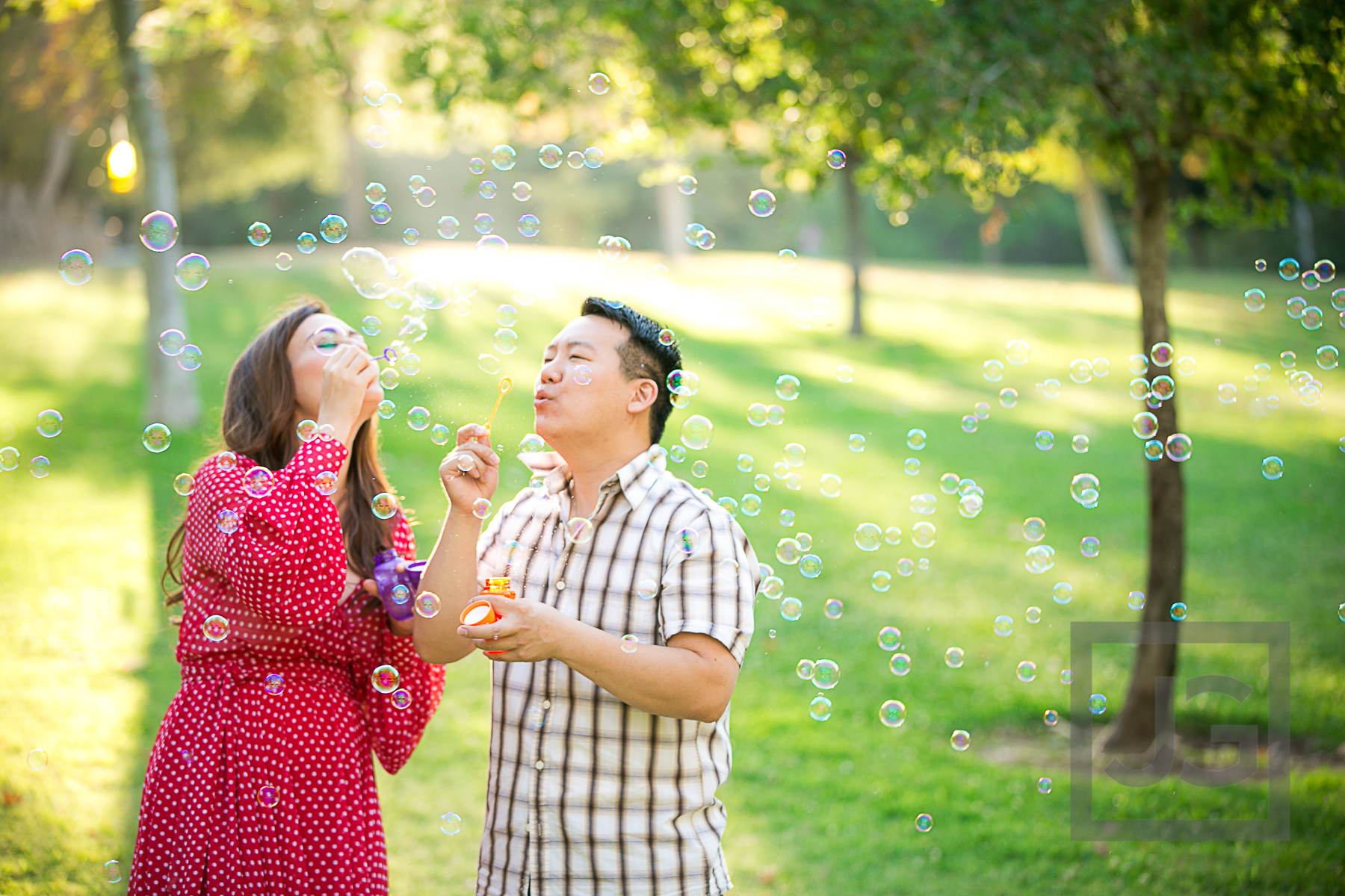 Engagement Photography with Bubbles