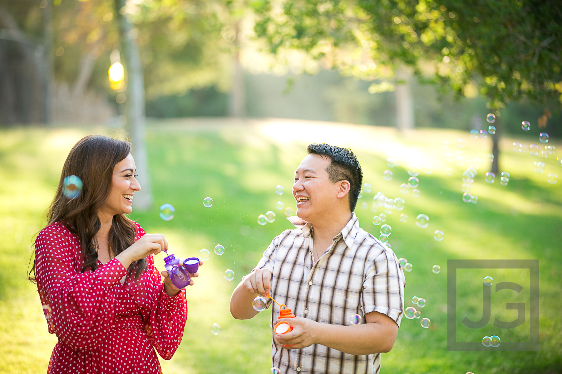 Engagement Photography with Bubbles