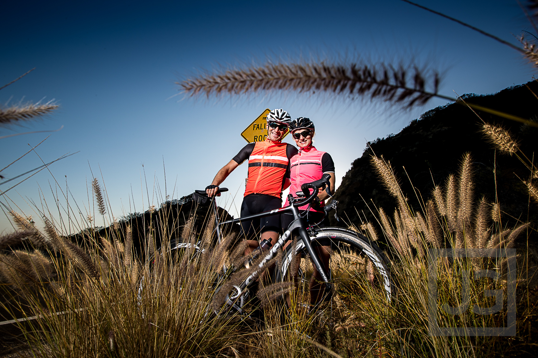 Engagement Photography Cycling in Malibu Canyon