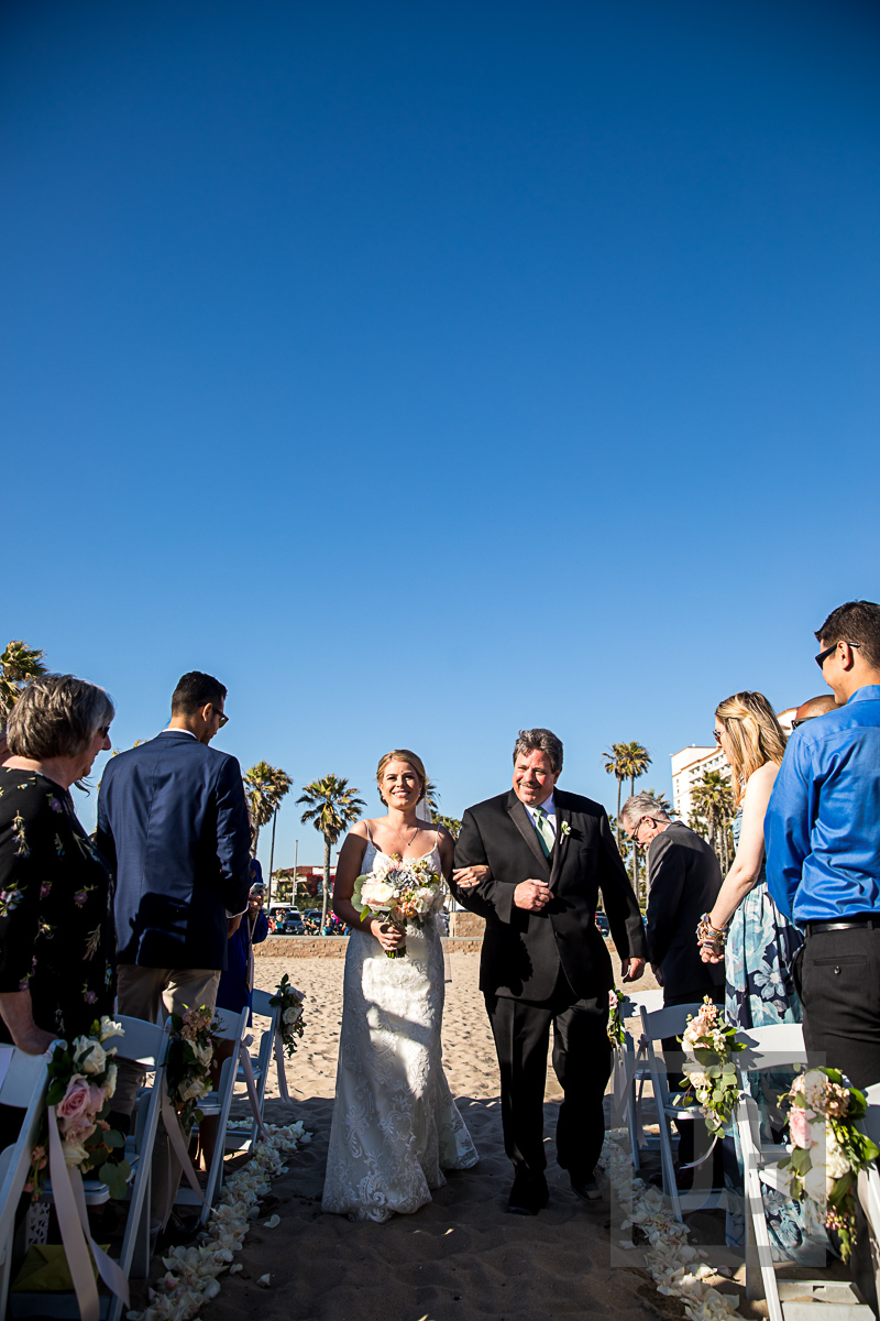 Hilton Waterfront Wedding Ceremony Bride Processional