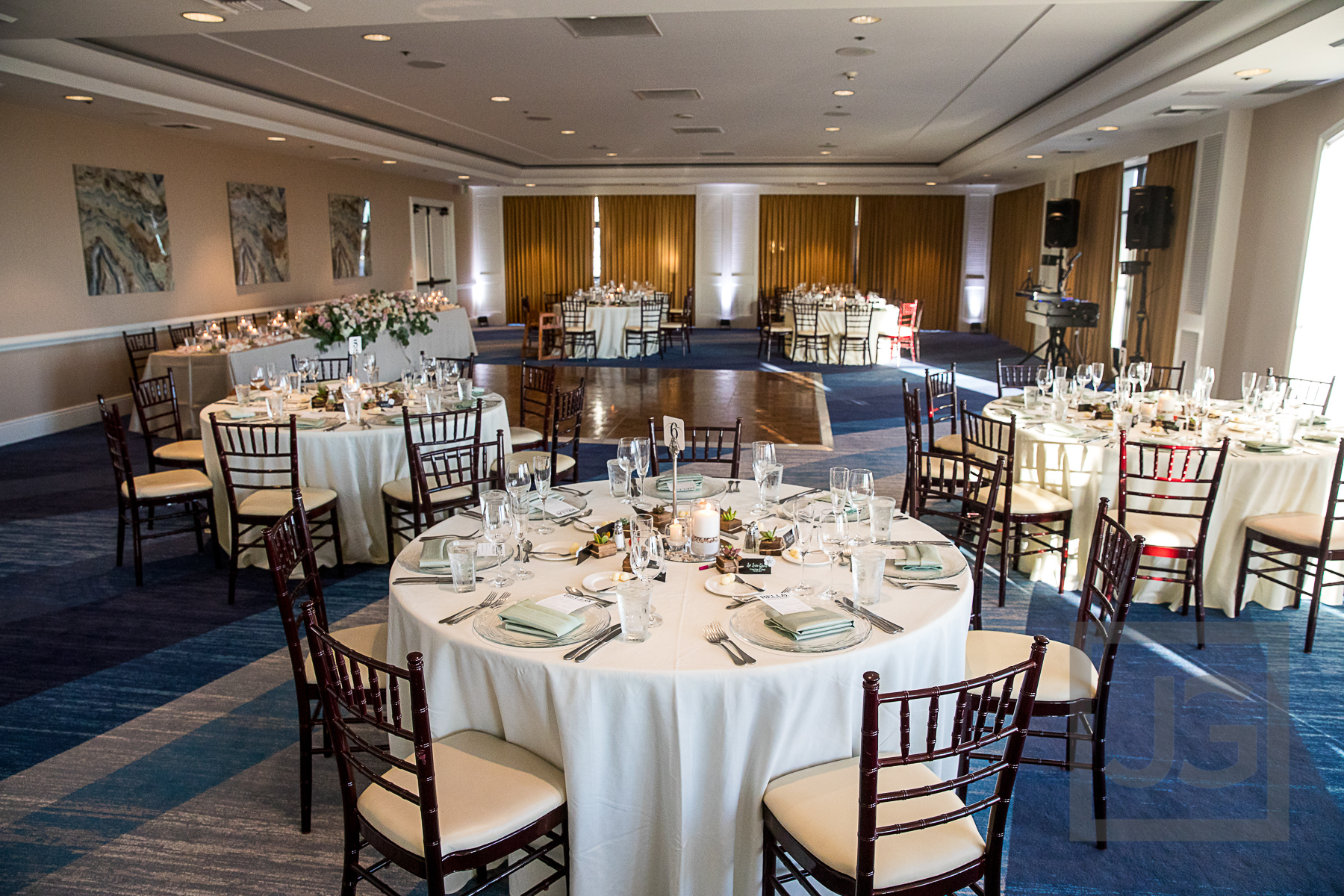 Hilton Waterfront Wedding Reception Tables