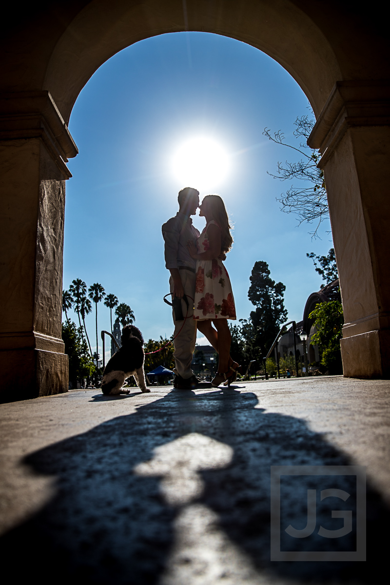 Balboa Park Engagement Photography with Dog