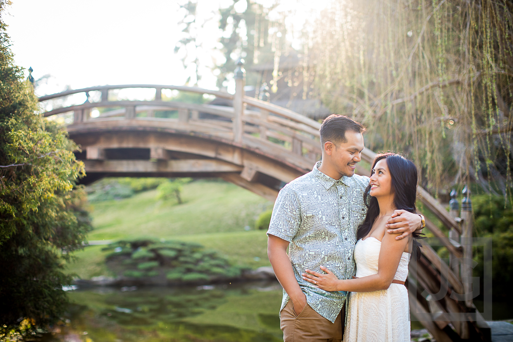 Japanese Garden Bridge Engagement Photos Huntington Library