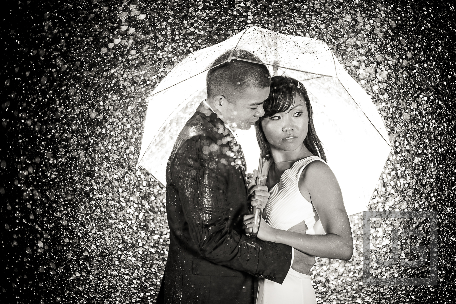 Water Fountain Engagement Photo