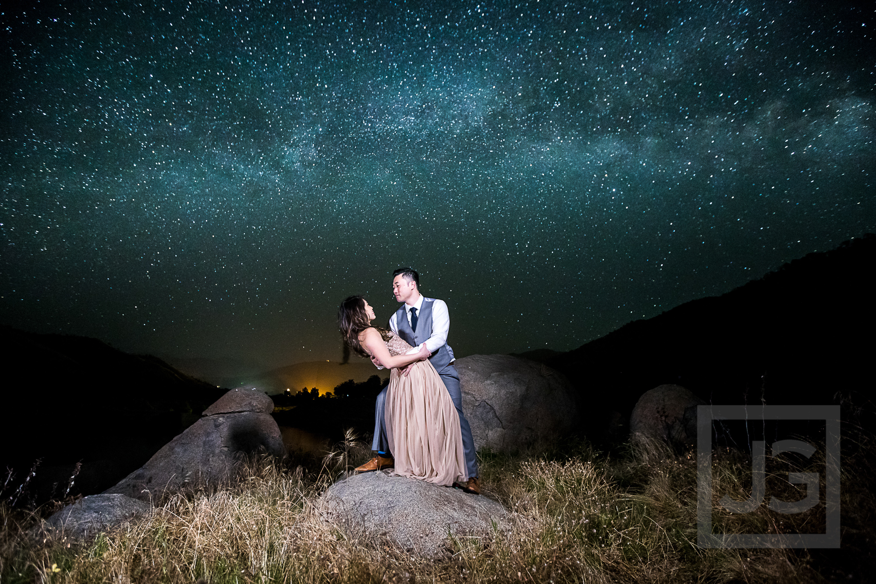 Milky Way stars engagement photography